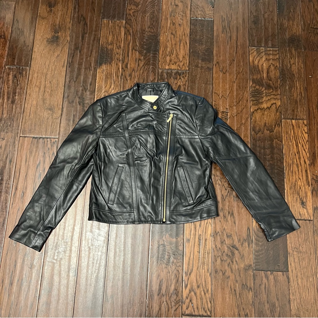 Michael Kors Leather Women’s Full Zipper Jacket